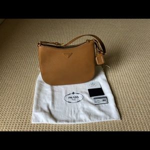 Prada Saffiano Lux Hobo - Caramel